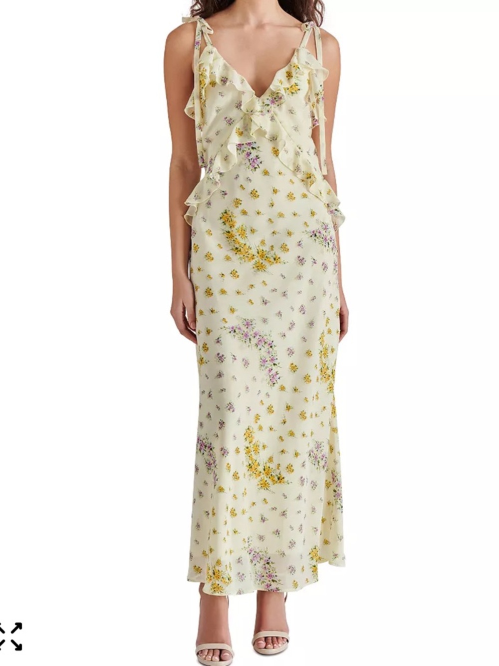Steve Madden Cream Floral Ruffle Maxi Dress - Picture 7 of 7